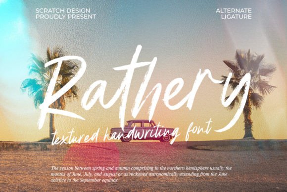 Rathery: A Textured Handwritten Script Font